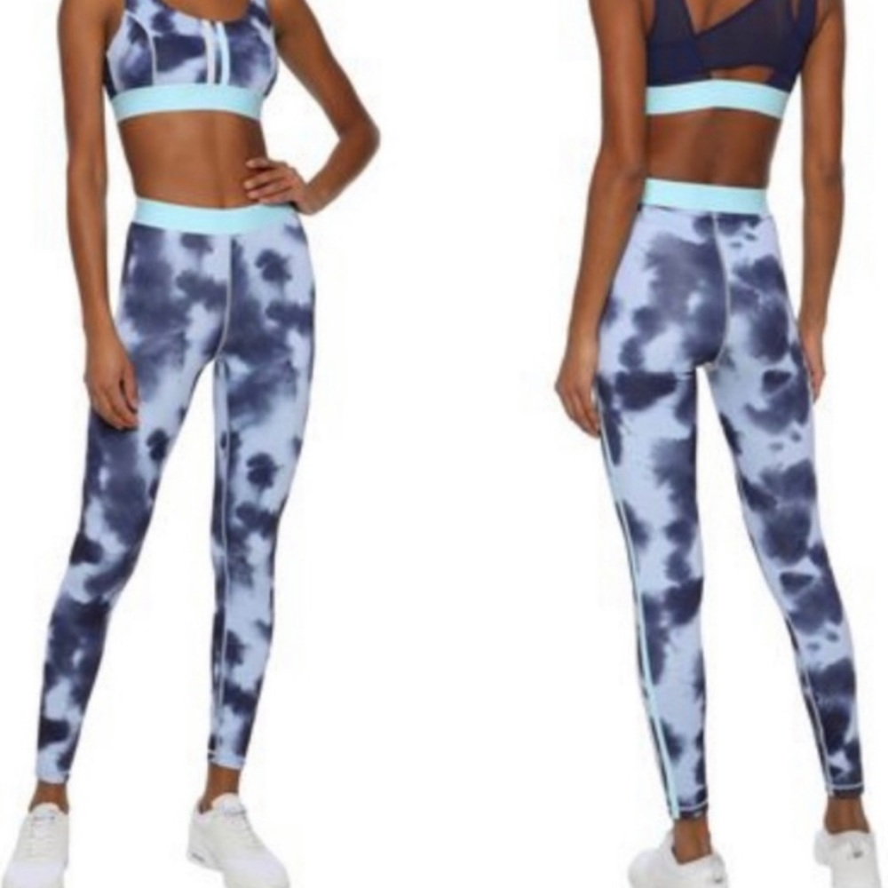 IRIS & INK // REVOLVE High Rise Legging Small Pantaloni Navy Tie Dye Print NWT
